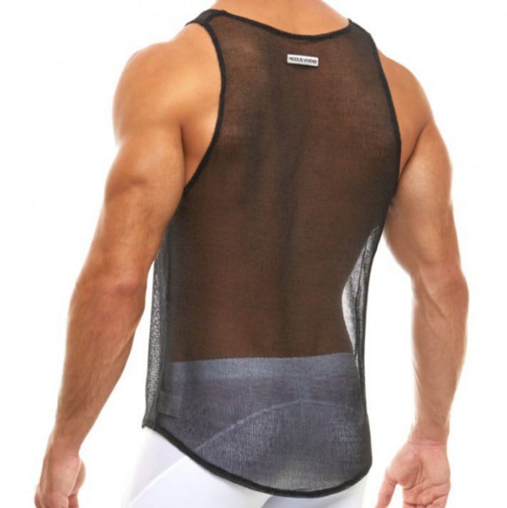 Moduc Vivendi Slightly See-Through Tank Top with Lurex Metallic Yarns